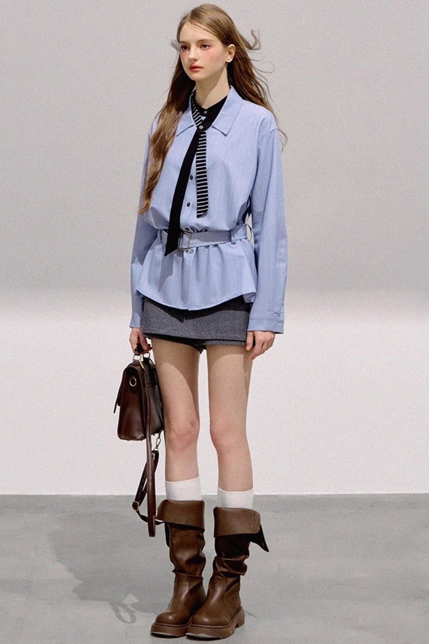 Mint Blue Striped Tunic Shirt