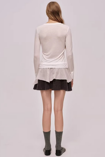 Layered Lace Patchwork Top