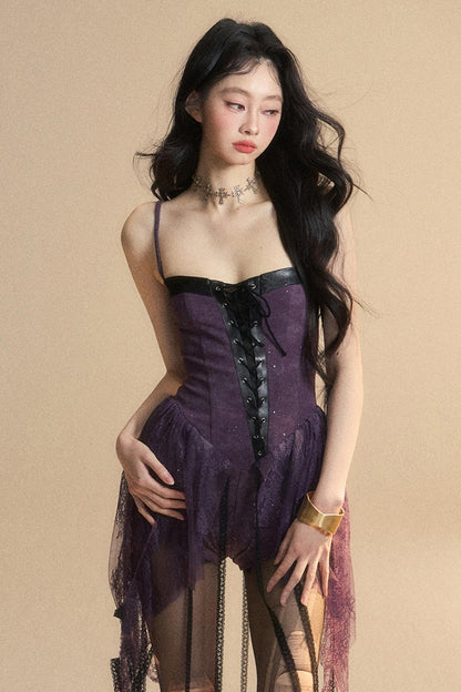 Lace Halter Mini Dress