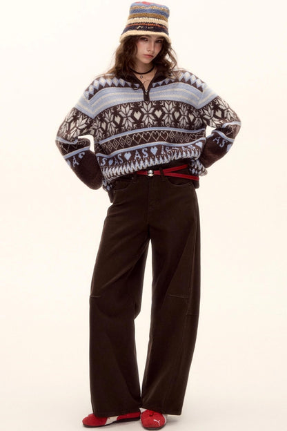 Fair Isle Knit Cardigan Set-Up