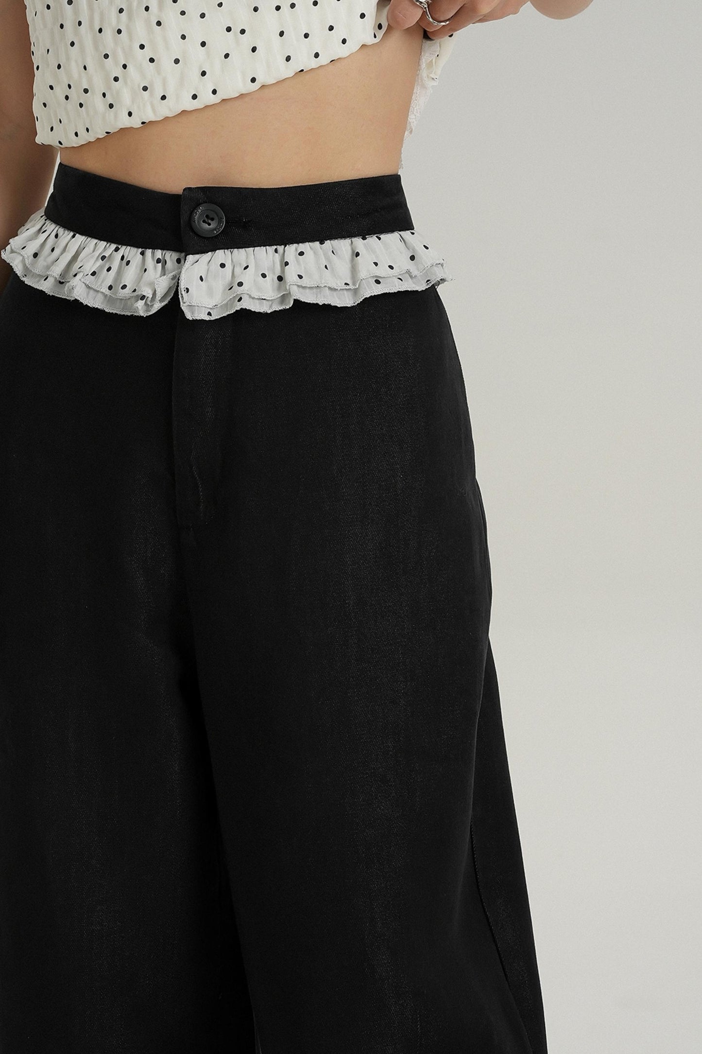 Designer Lace-Trimmed Pants