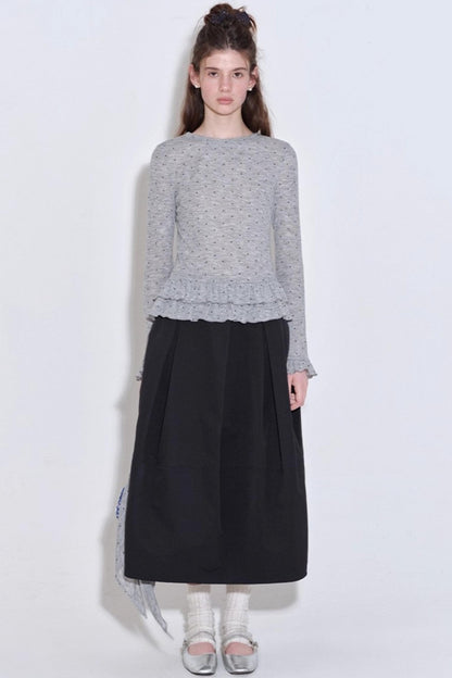 Romantic Polka Dot Long-Sleeved T-shirt