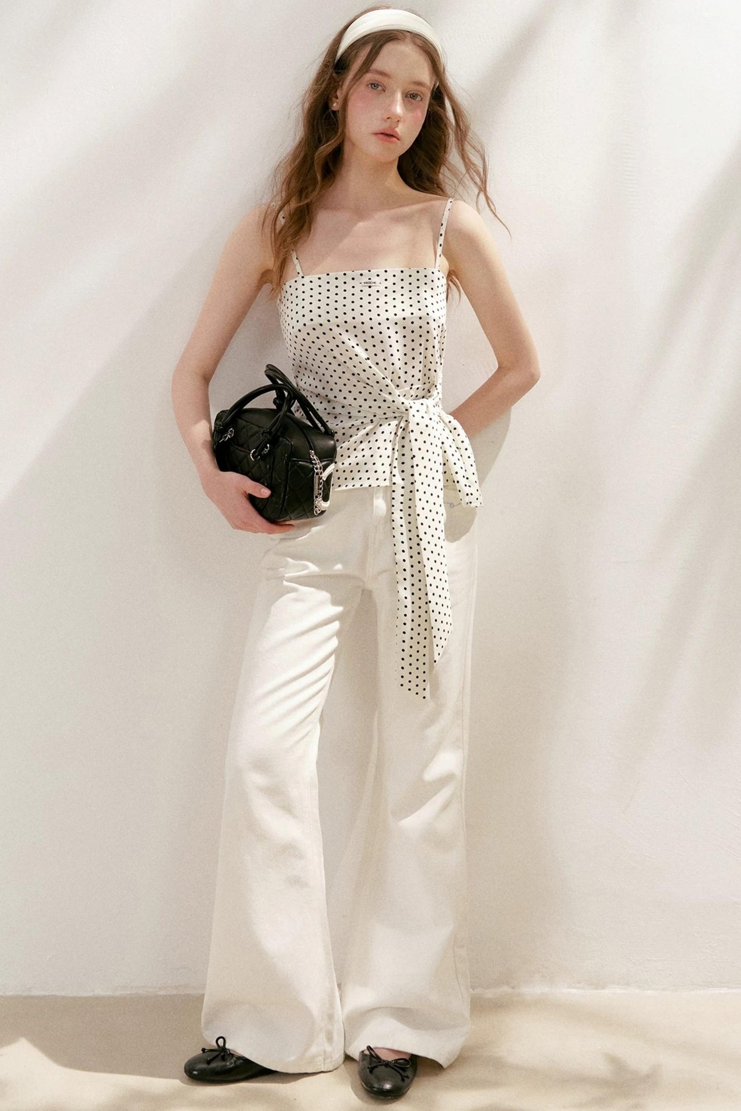 Polka Dot Asymmetrical Camisole