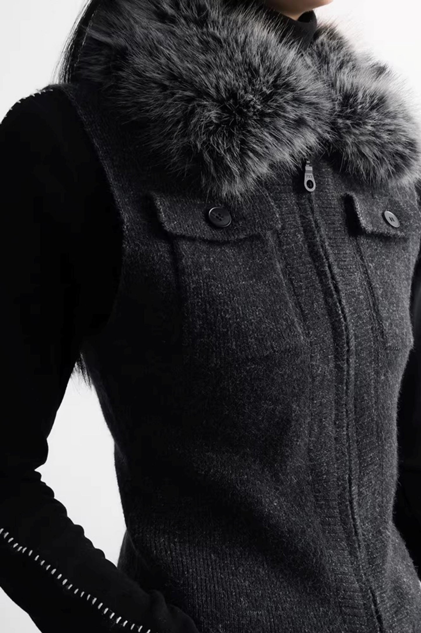 Three-Dimensional Wool Sweater Vest