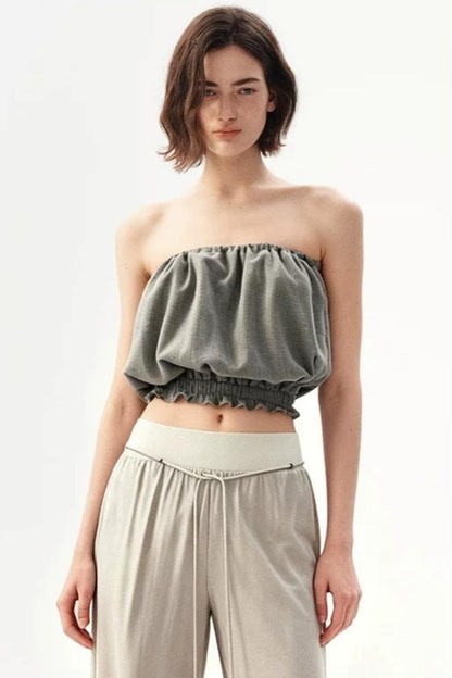 Kurzes Tube-Top aus Wollmischung