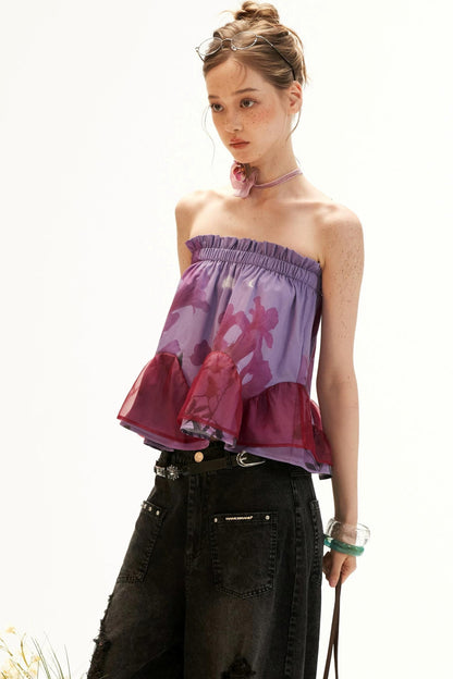 Floral Mesh Patchwork Camisole
