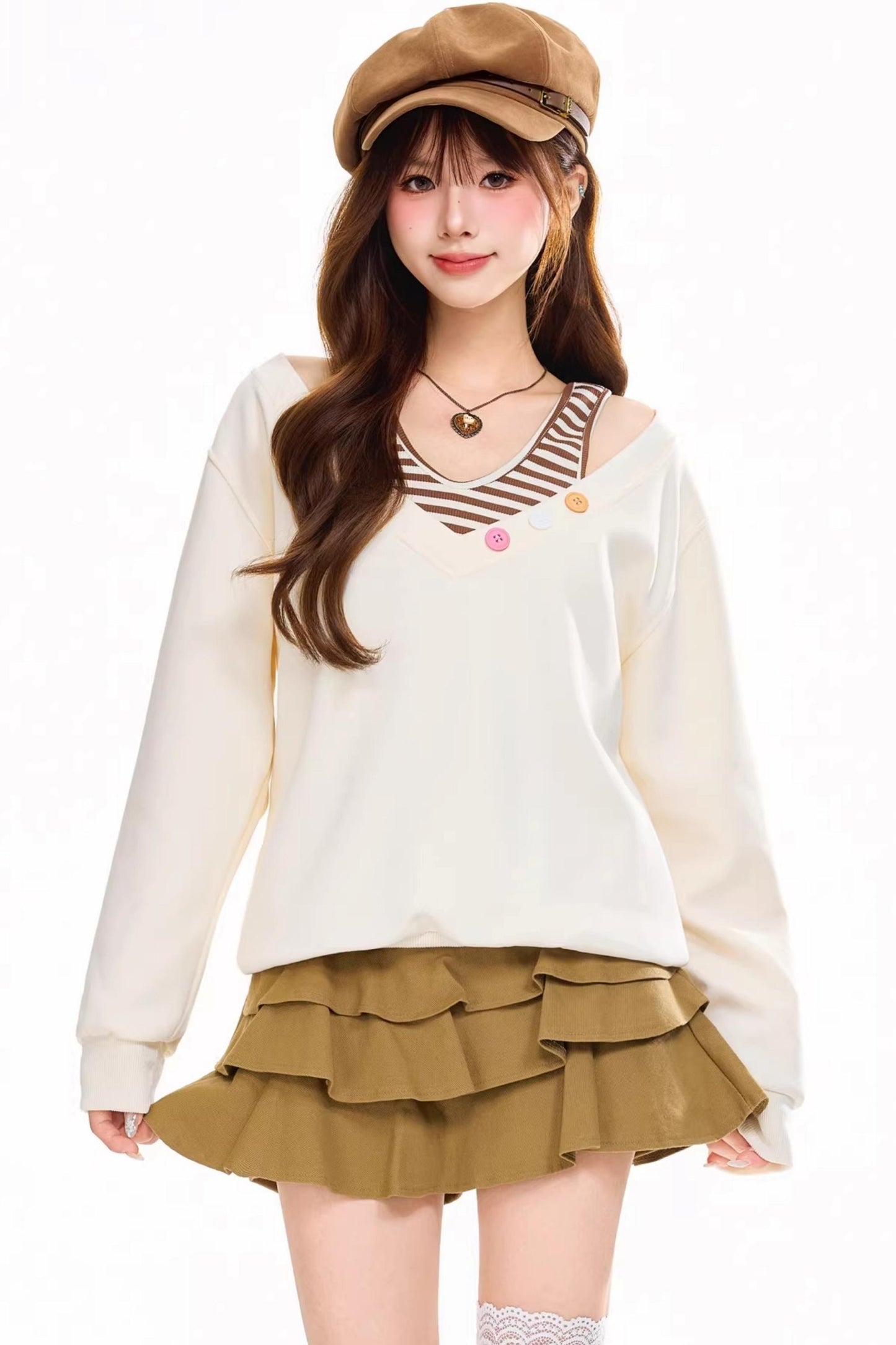 V-Neck Two-Piece Ins Top