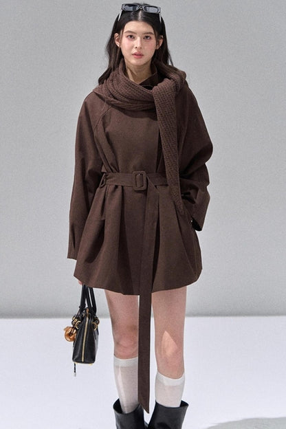 Vintage Woolen Trench Shawl Jacket