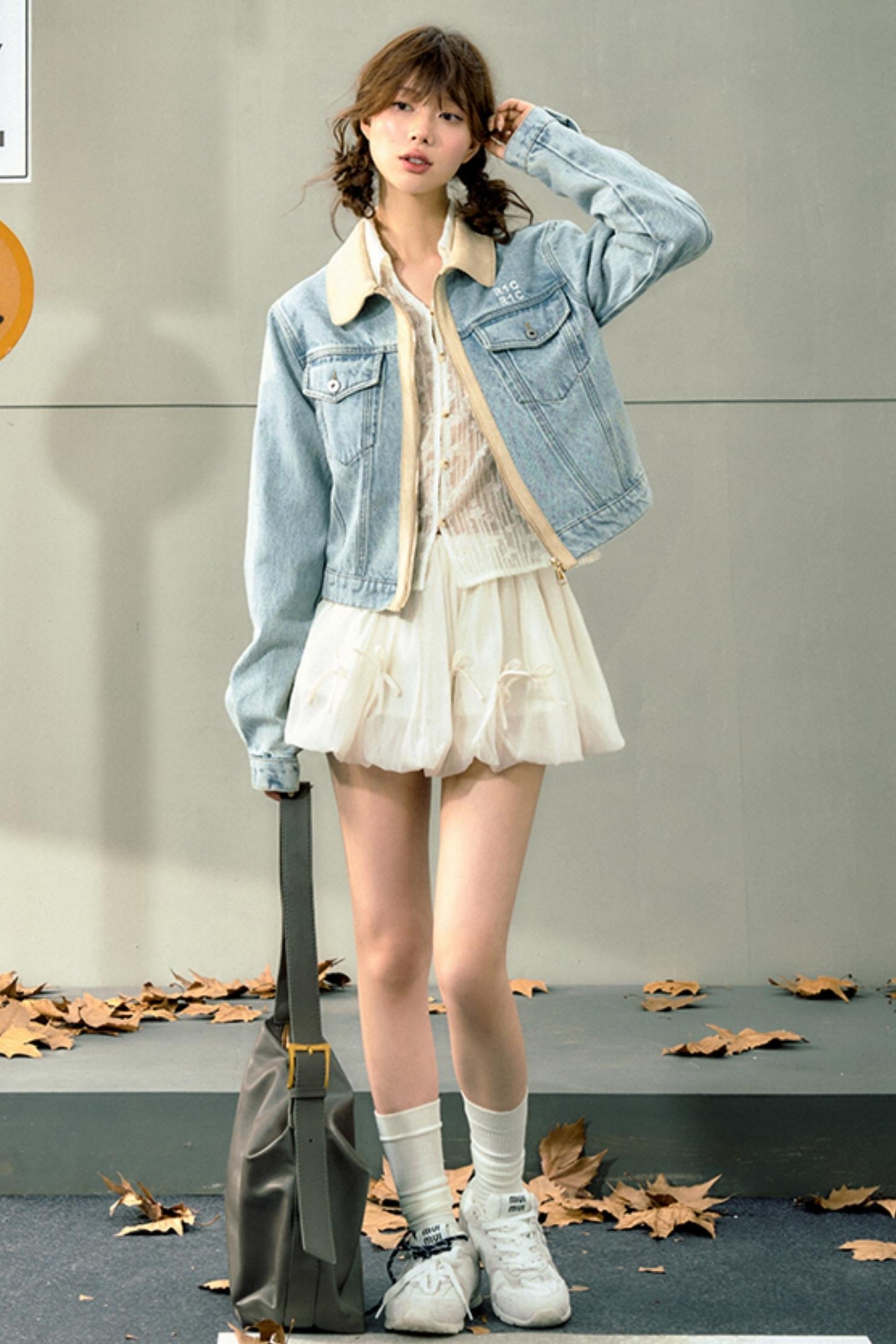 Light Blue Suede Denim Jacket