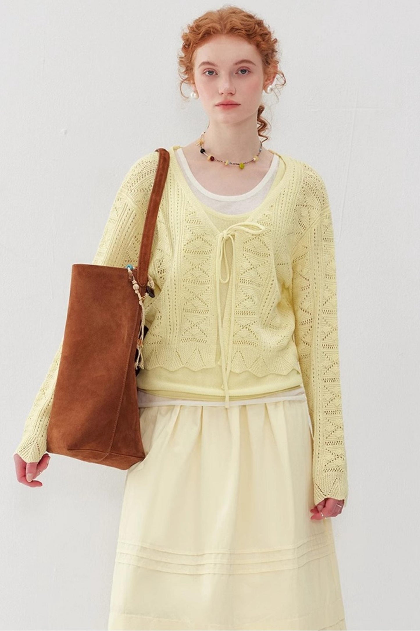 V-Neck Knit Sweater Cardigan