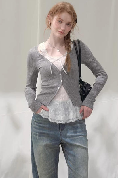 Flower Melody Lace Knit Cardigan