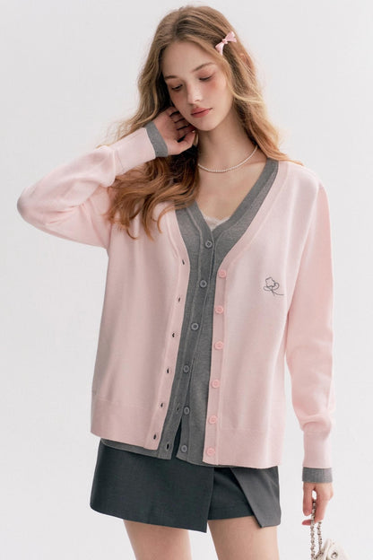 Soft Pink V-Neck Sweater