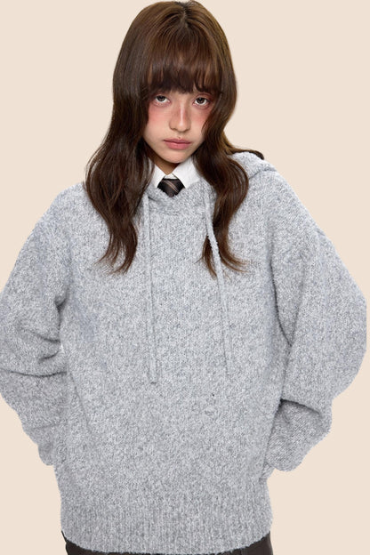 Hooded Knit Sweater Jacket