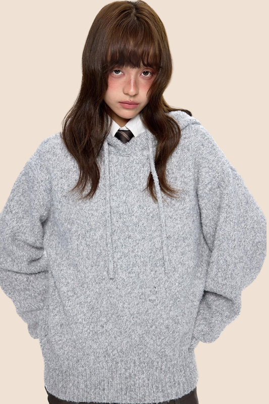 Hooded Knit Sweater Jacket