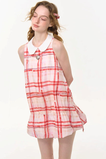 Pink Plaid Doll Dress