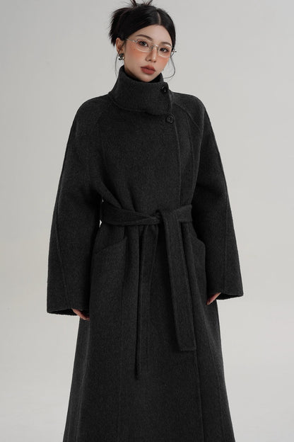 Turtleneck Long Wool Coat