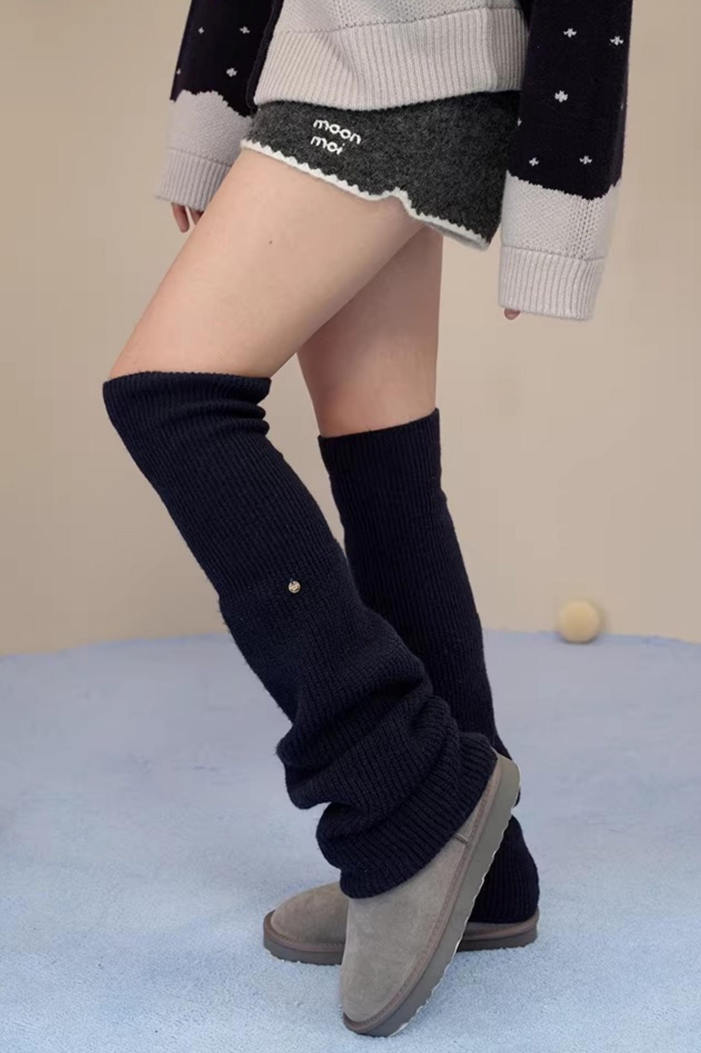 Couvre-chaussettes en mélange de laine de mouton