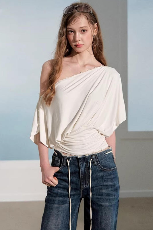 T-shirt d'été à épaules dénudées
