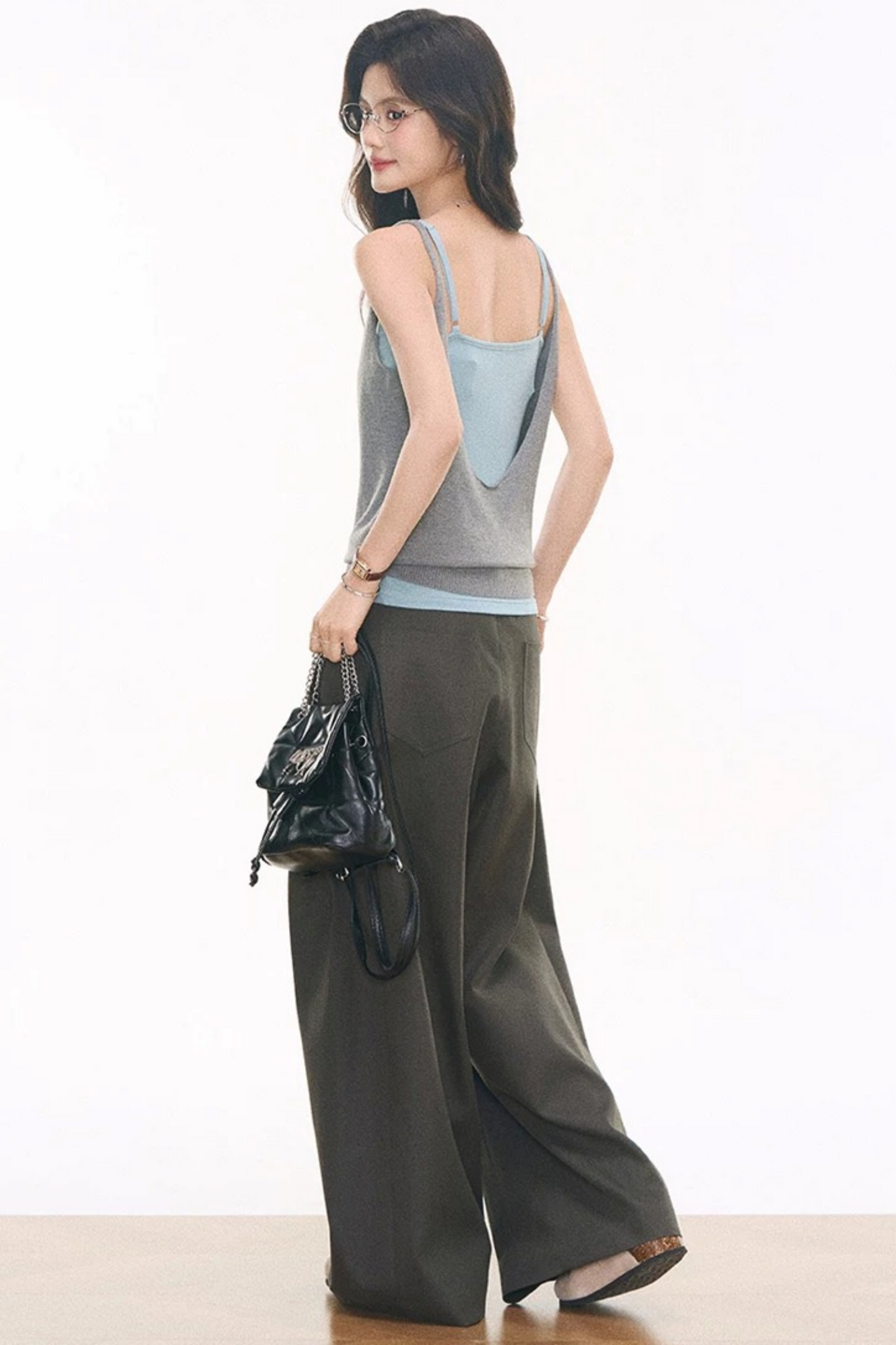 Completo canotta, gilet e pantaloni a maglia