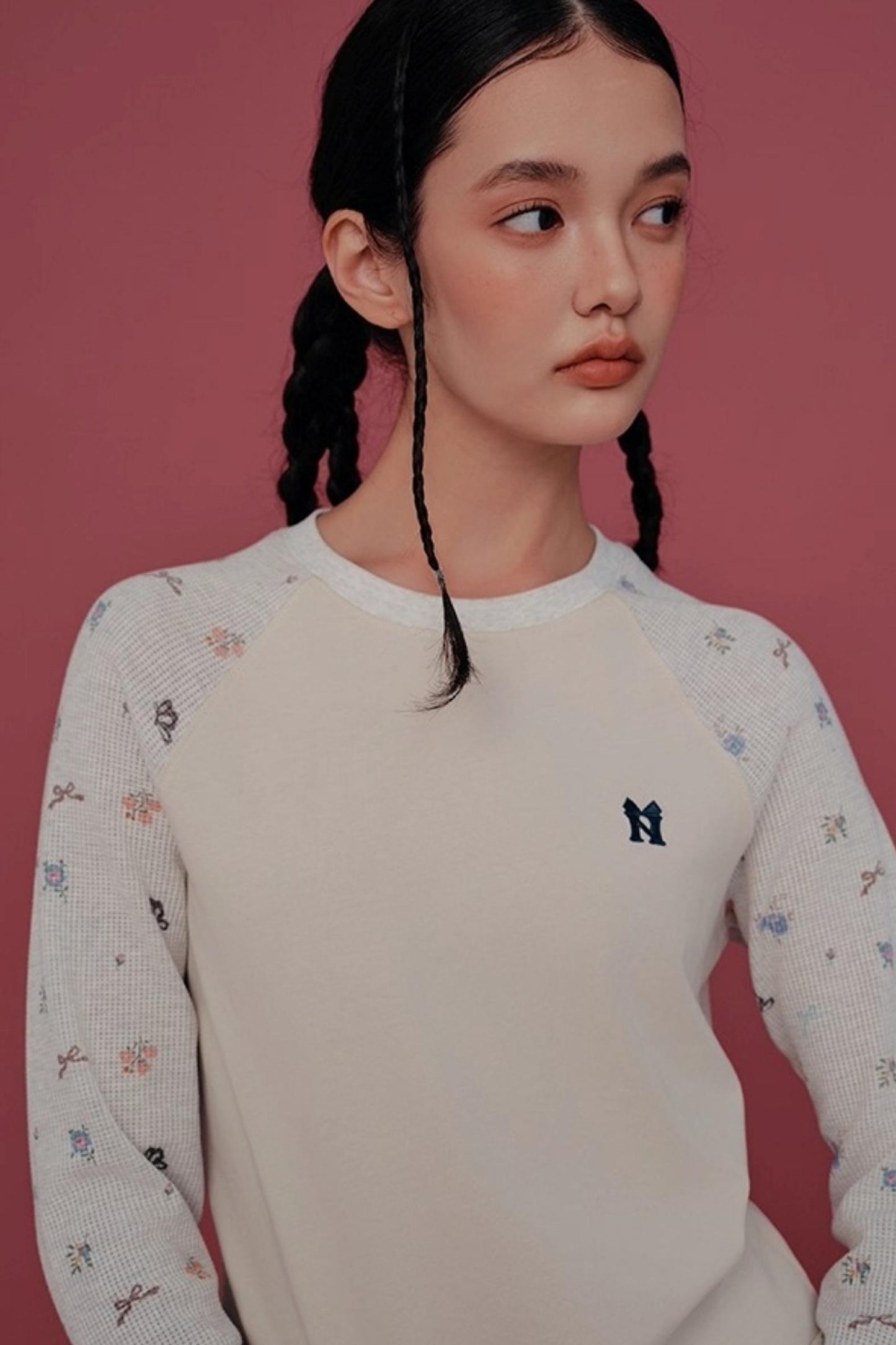 Floral Raglan Sleeve T-Shirt