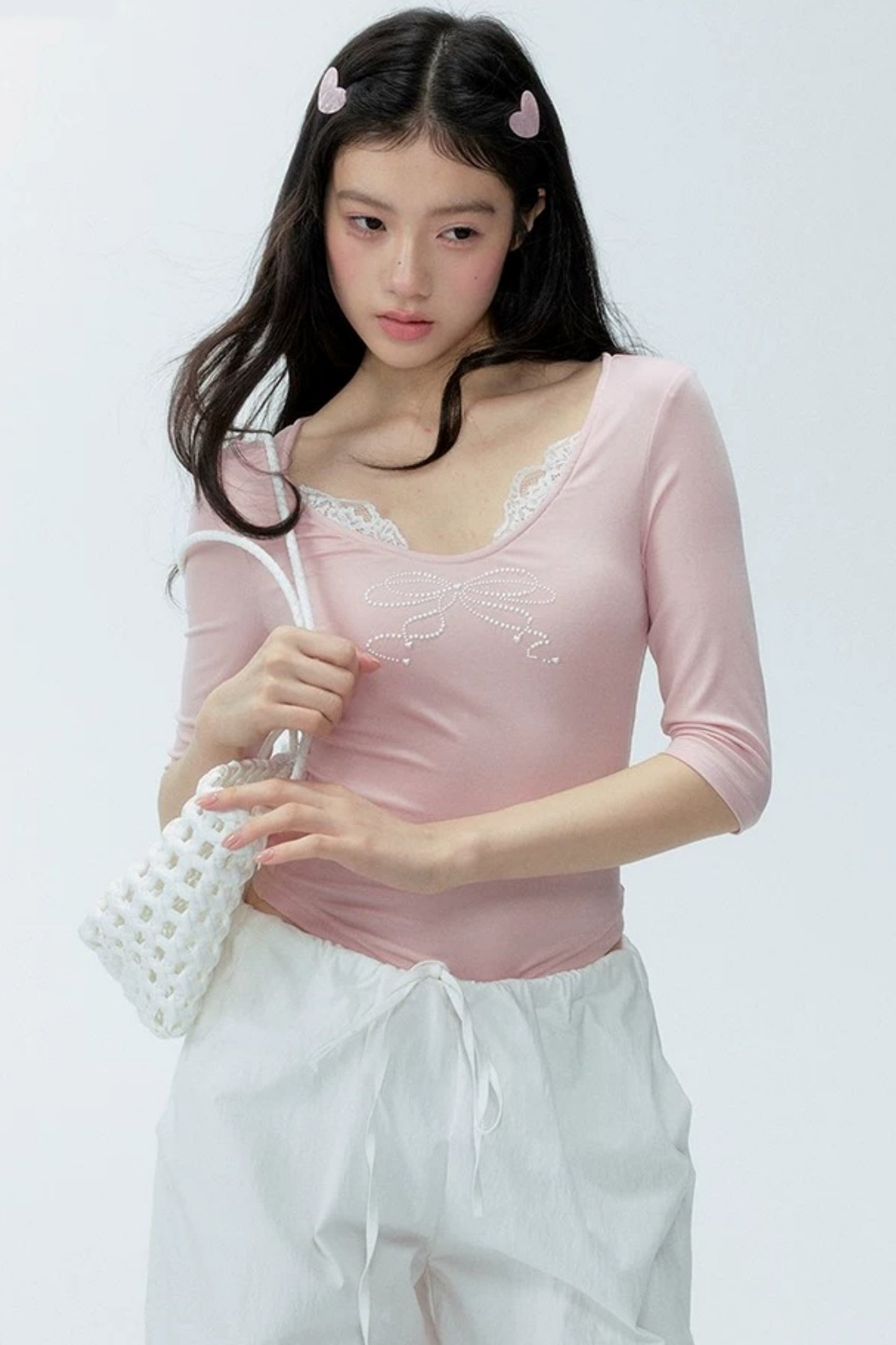 Lace Patchwork Knit Top