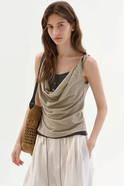 Color-Blocking Sleeveless Top