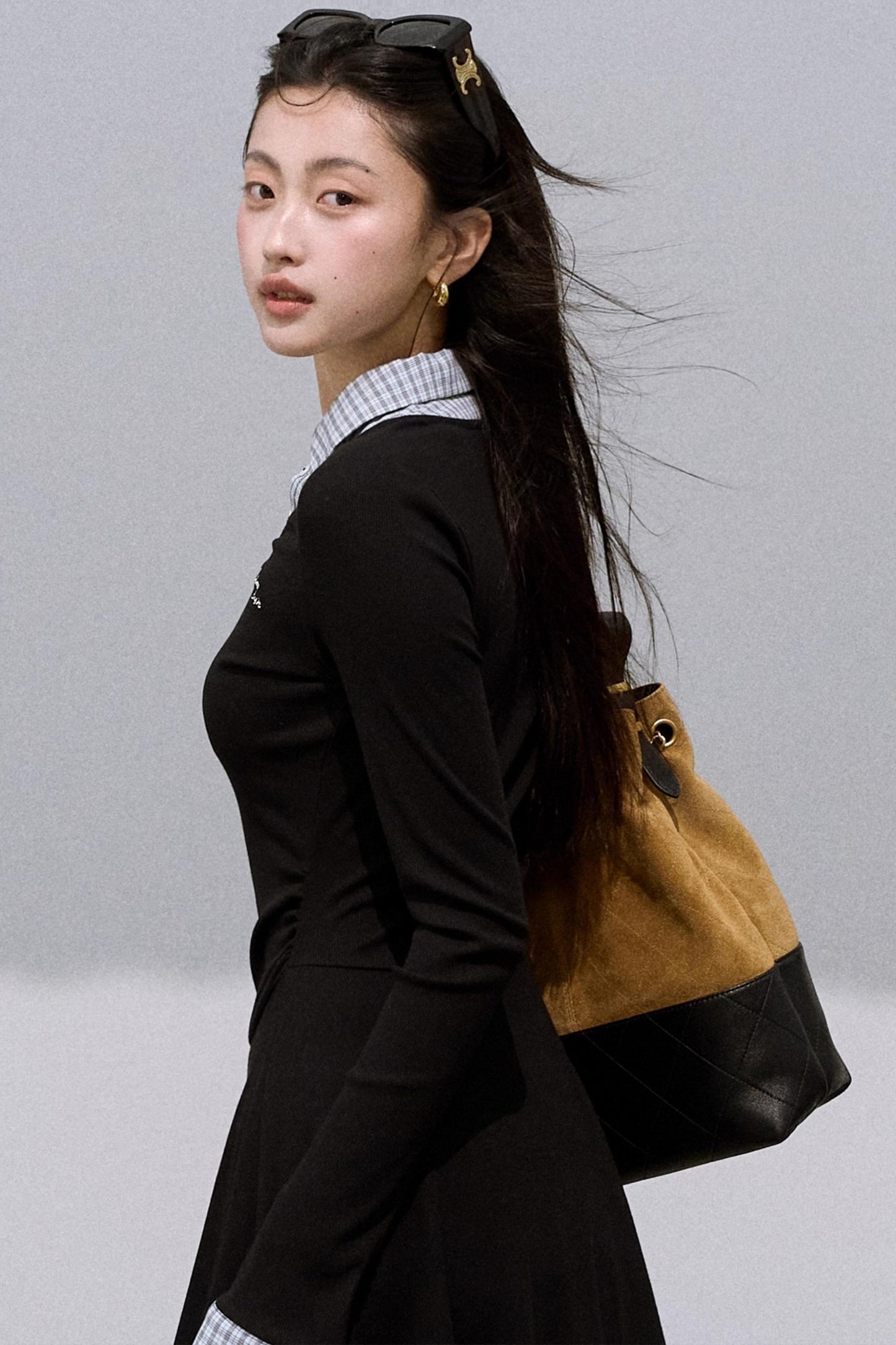 Slim Waist Long-Sleeved Knitted Dress