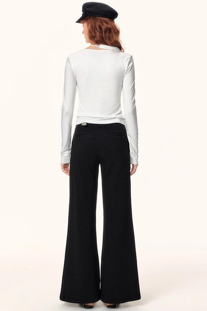 Black Knit Flared Pants