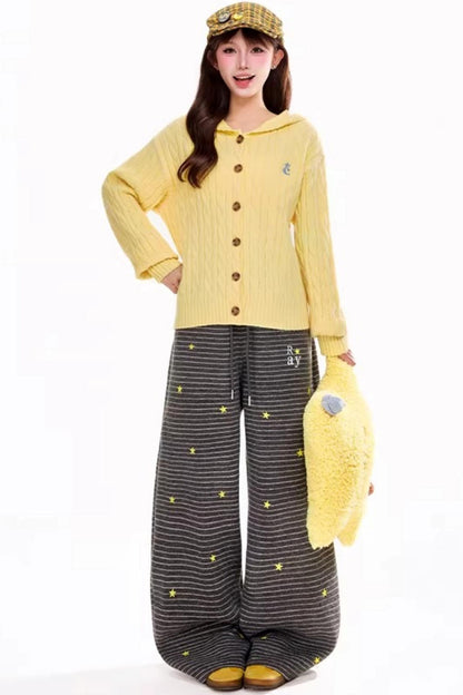 Retro Star Stripe Fleece Pants