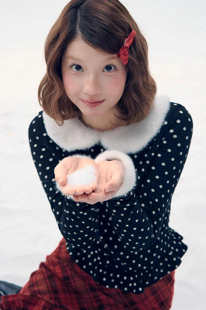 Fair Isle Polka Dot Knit Top