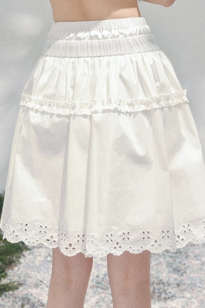 Spring White Half-Skirt