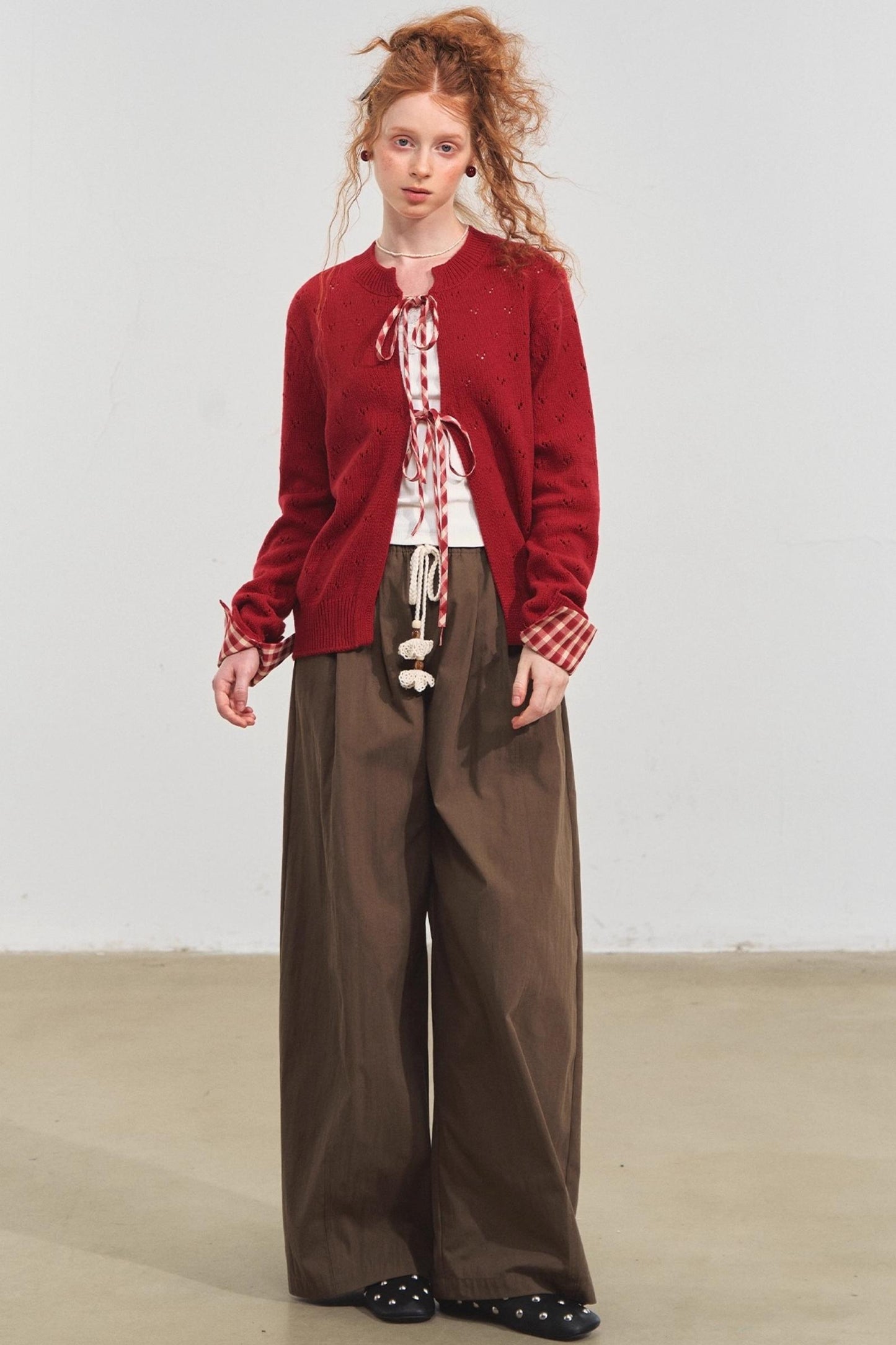 Wide-Leg Scimitar Pants