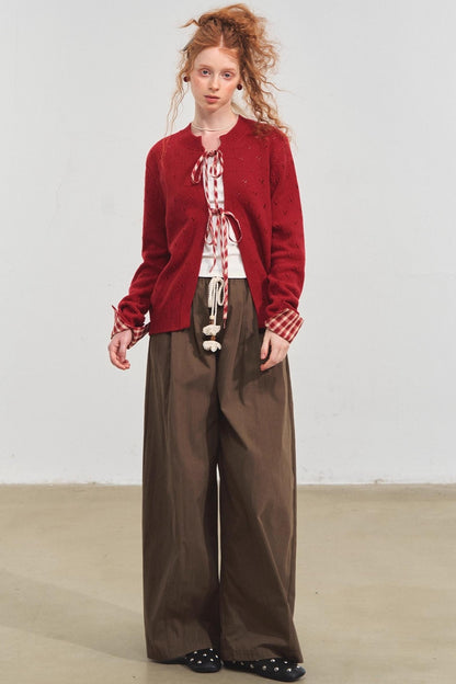 Wide-Leg Scimitar Pants