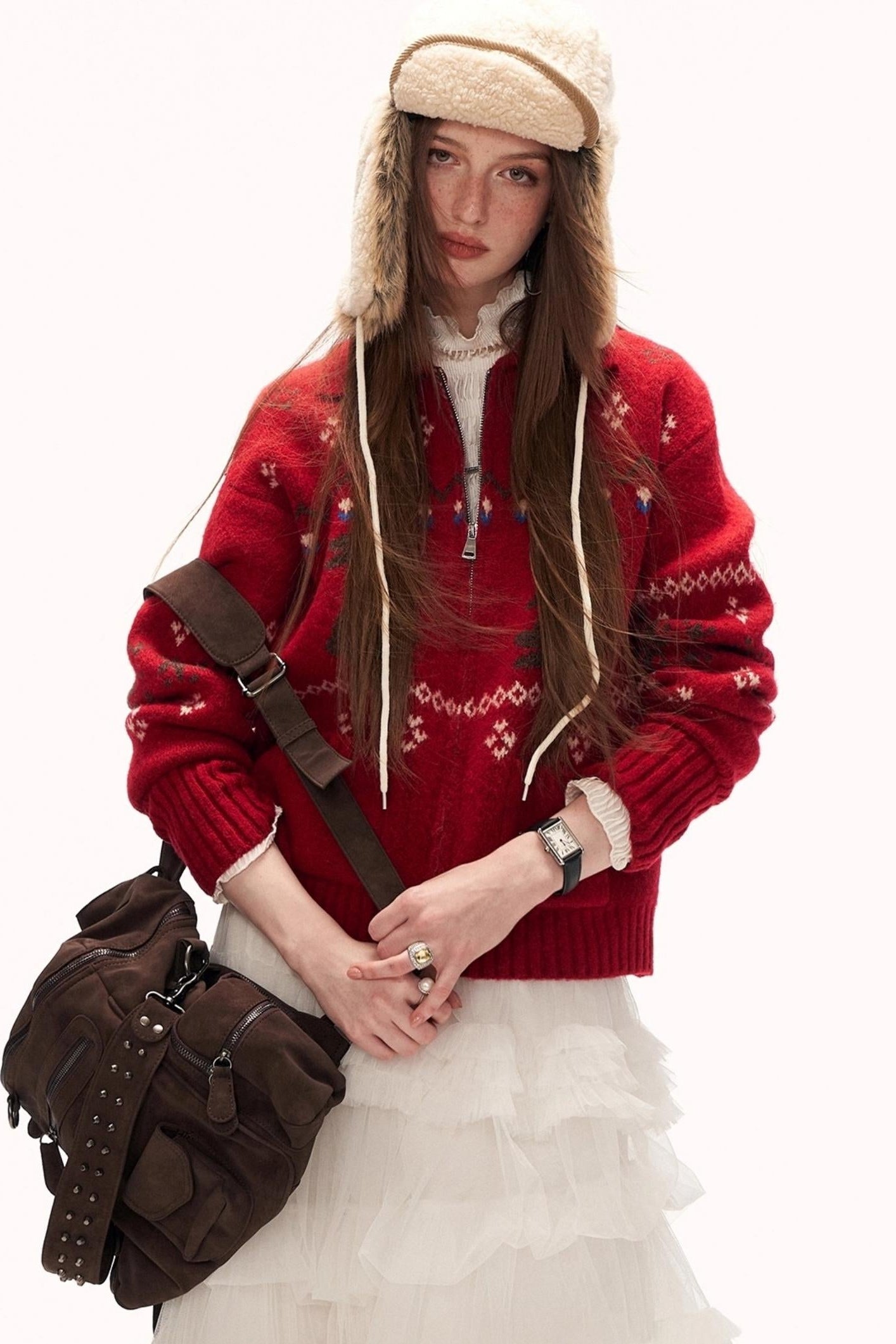 Snowflake Rabbit Knit Cardigan