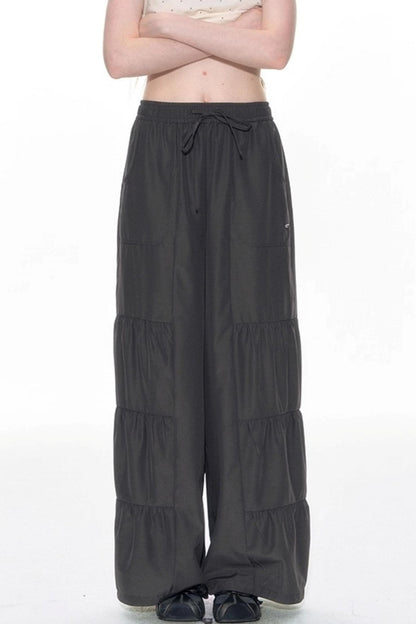 Summer Elasticated Wide-leg Pants