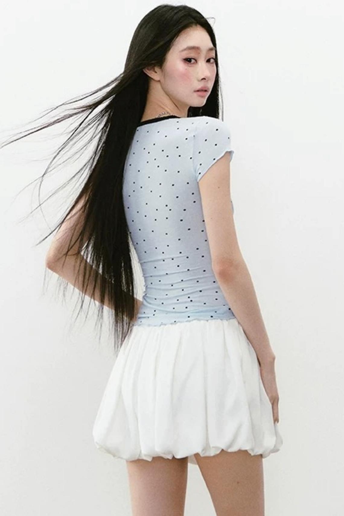 White Acetate Satin A-Line Skirt