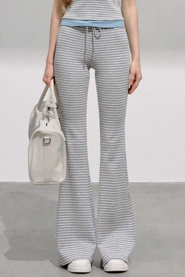 Striped Halterneck Knit Top Set-Up