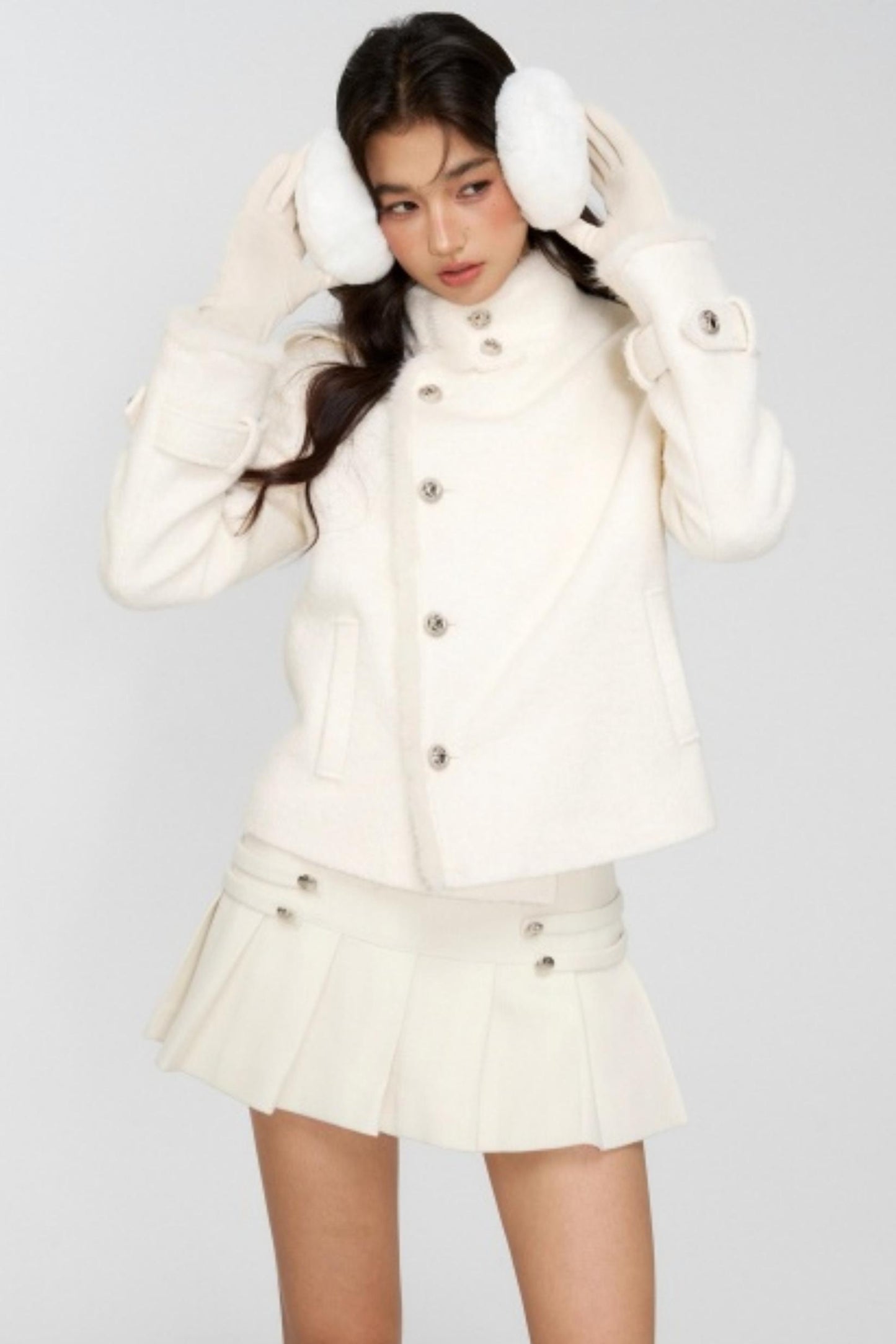 Winter Woolen Pleated Skirt