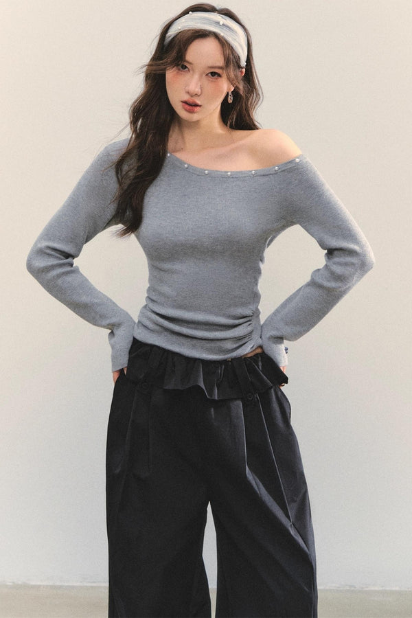 Asymmetrical Knit Base Layer Top