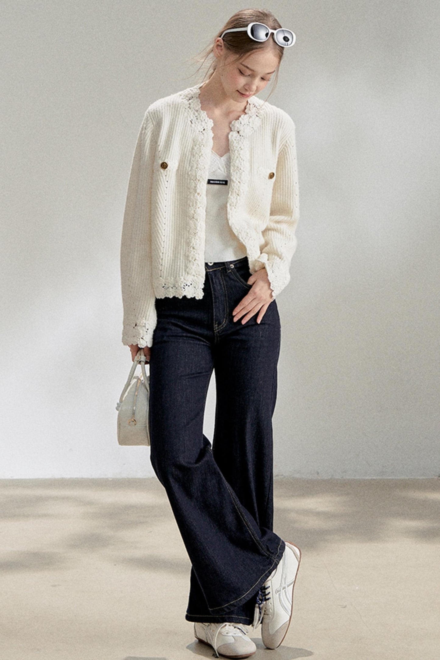 White Fragrance Knitted Cardigan