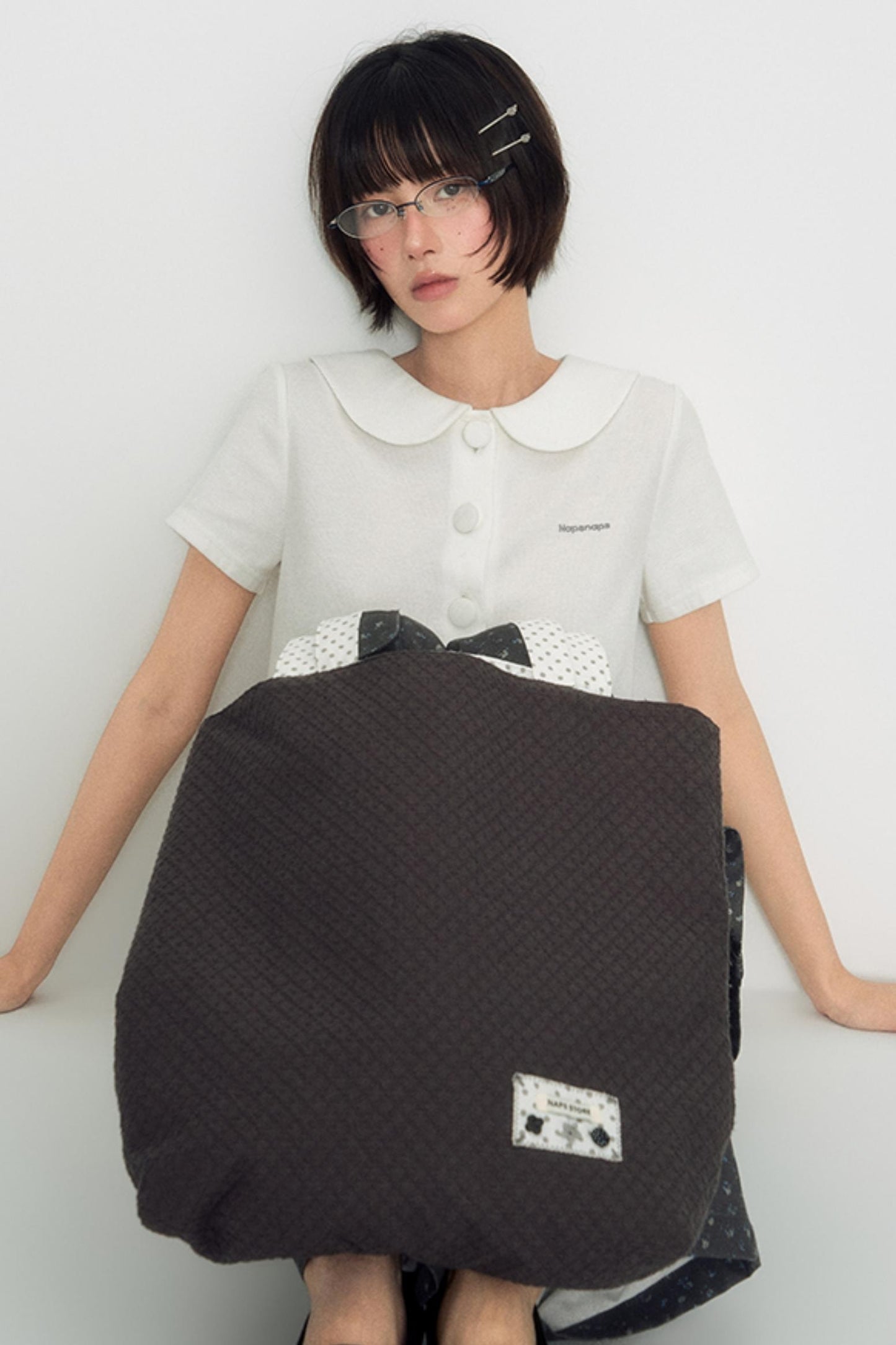 Vintage Polka Dot Canvas Shoulder Bag