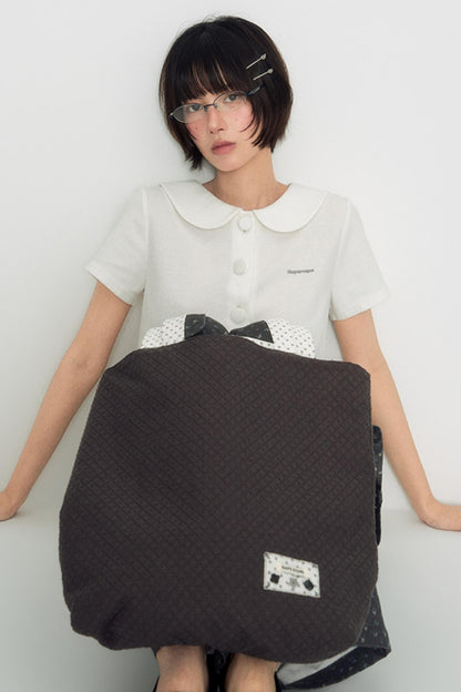 Vintage Polka Dot Canvas Shoulder Bag