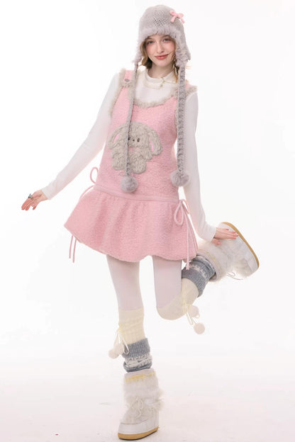 Pink Mist Plush Vest Dress