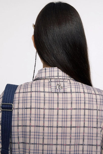 Vintage Bow Pocket Long-sleeved Shirt