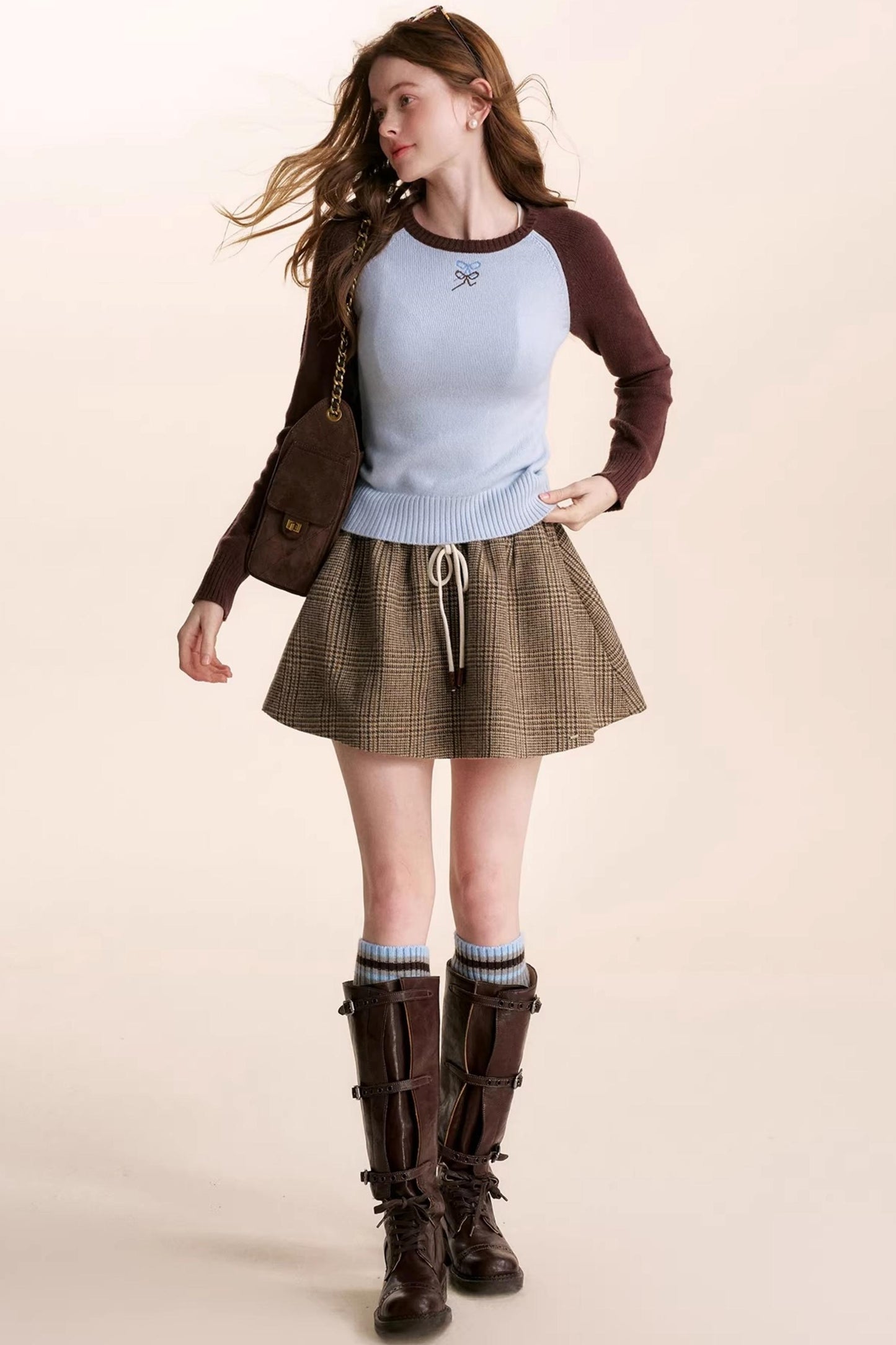 Retro Wool Plaid Skirt