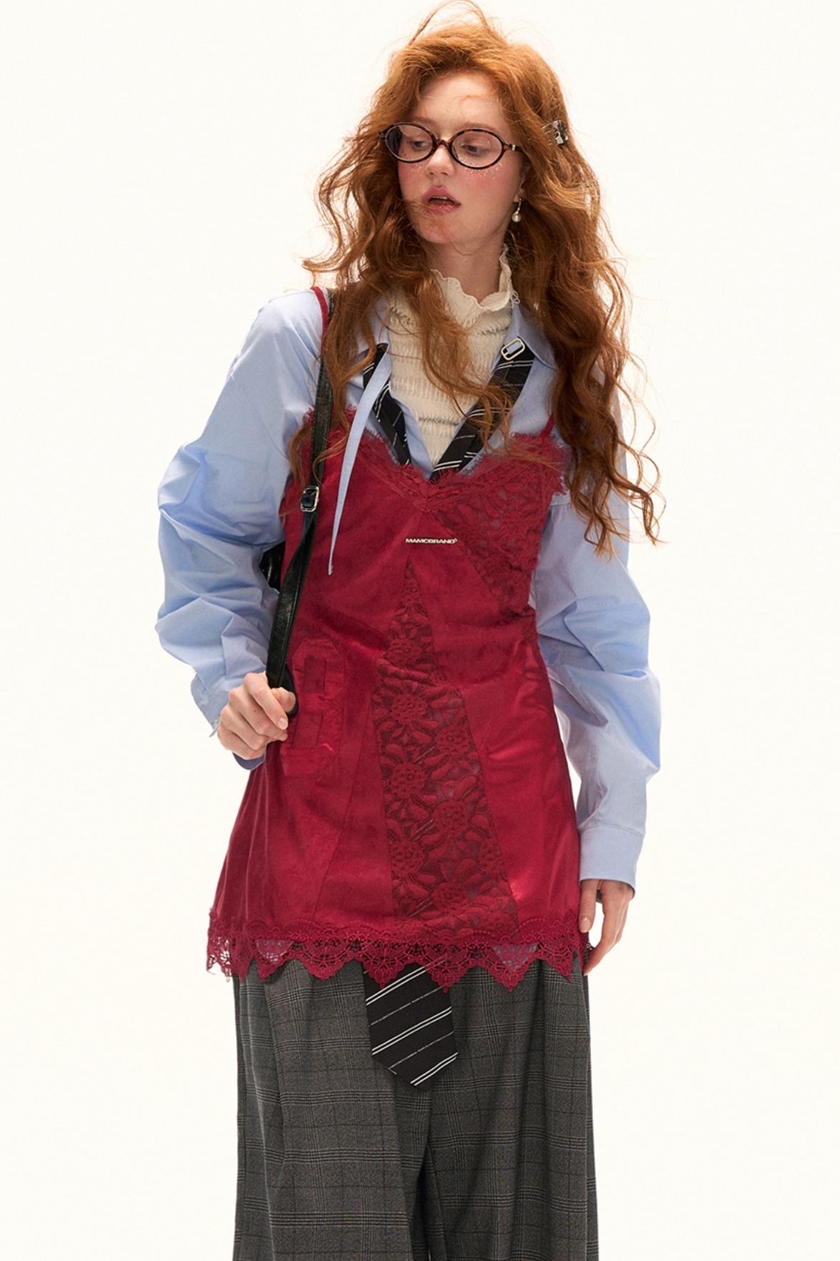 Autumn Lace Satin Camisole Dress