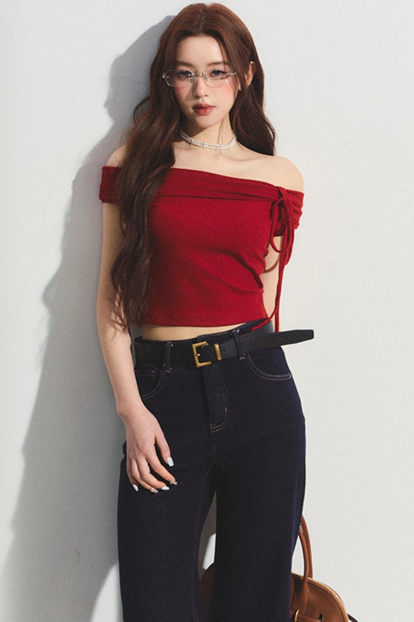 Pink Wool Blend Strapless Top