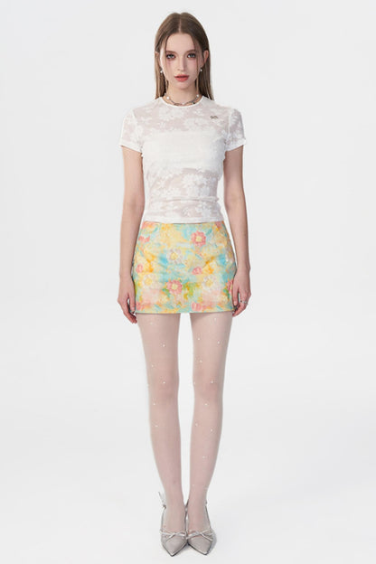 Vintage Floral Wrap Skirt