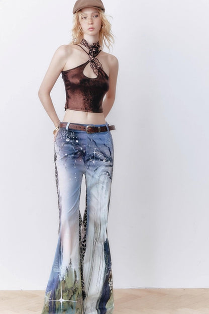 Leopard Waterfall Pants