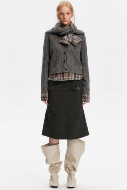 Wool Twist Cardigan Sweater Set-Up